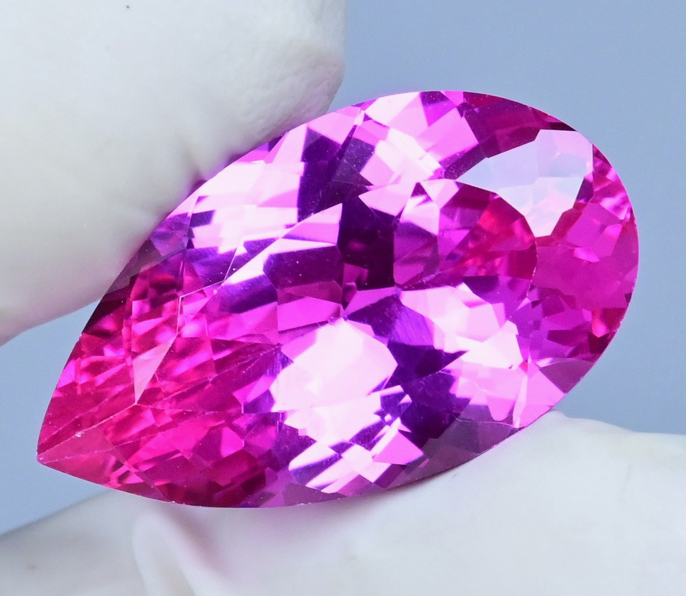 32.55 Ct Natural Flawless Mogok Pink Ruby Pear Certified Loose Gemstone