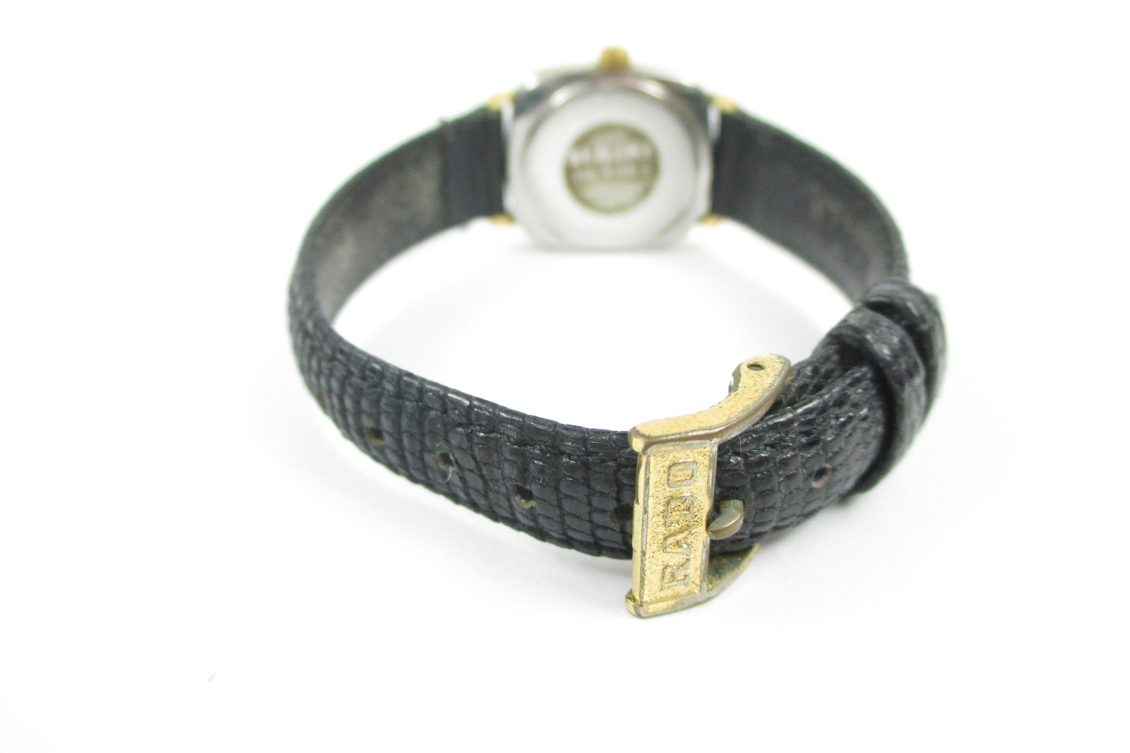 RADO 110.5155.2 Black Dial Black Leather Band Quartz Ladies Watch RW3344L