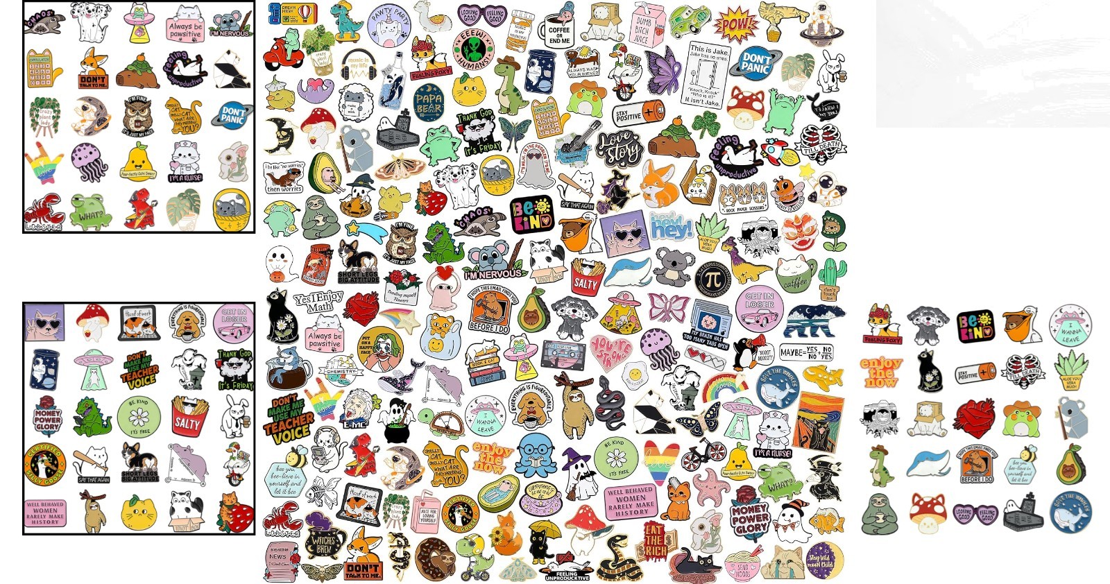 Aesthetic Enamel Pins Bulk Set – 20/40/50/80 Pcs for Backpacks, Hats, & Jackets
