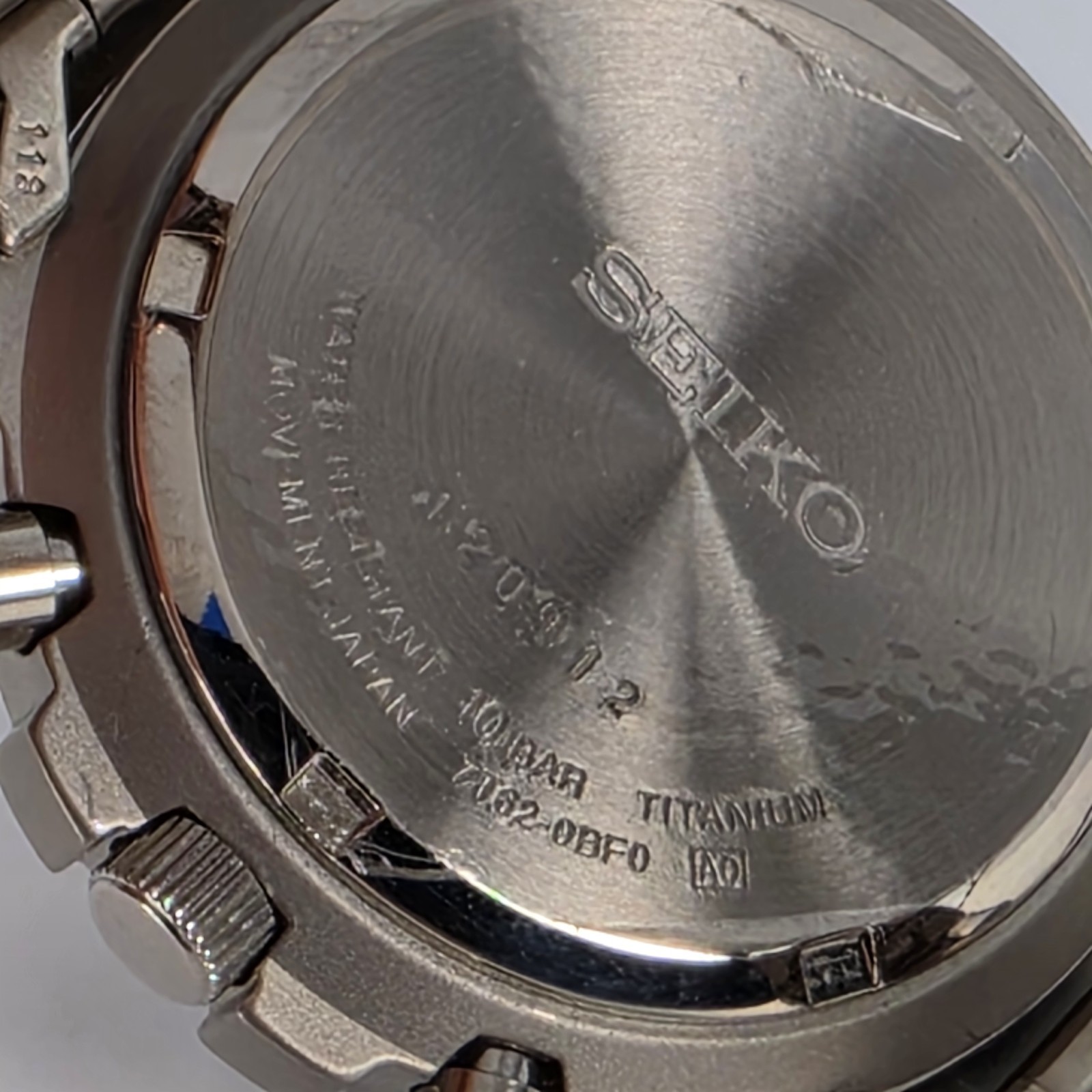 SEIKO CHRONOGRAPH TITANIUM MEN’S WATER RESISTAN 100 BLACK DIAL Quartz 39mm