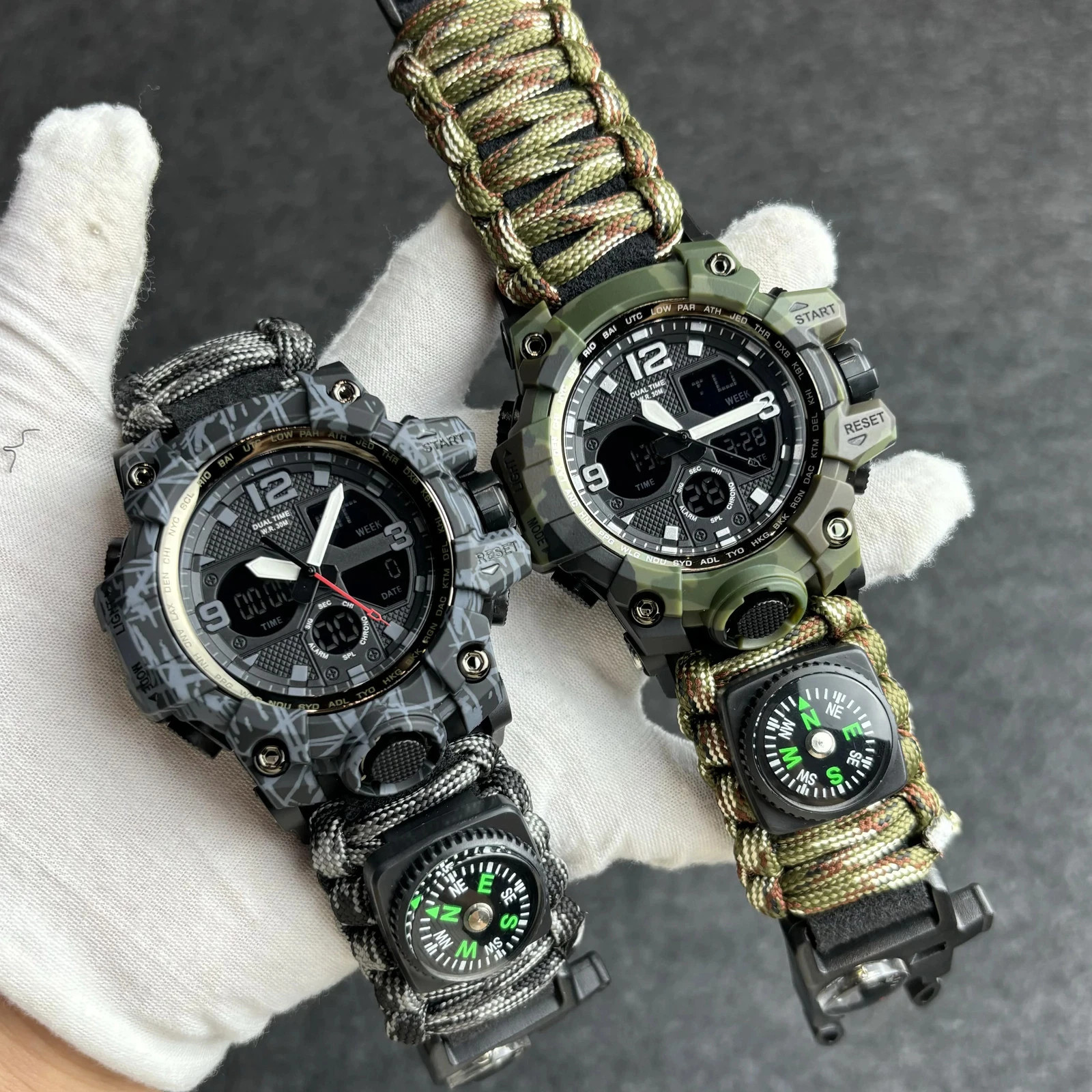 Military Watches Men’s Camouflage LED Digital Watch Outdoor Survival Watch