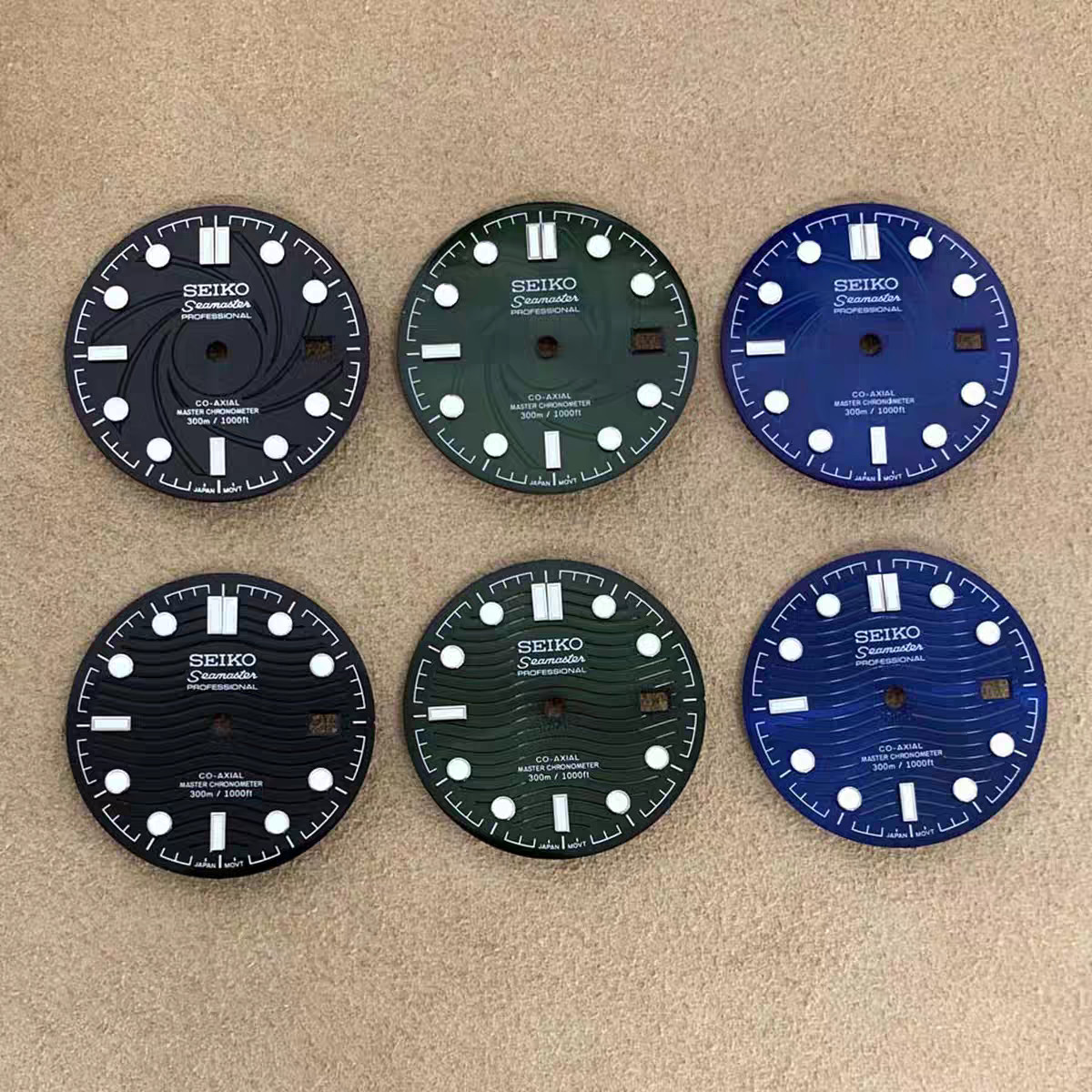 New Seiko Blue Seamaster 300m dial 31mm suitable for NH35 movement C3 lampshade-