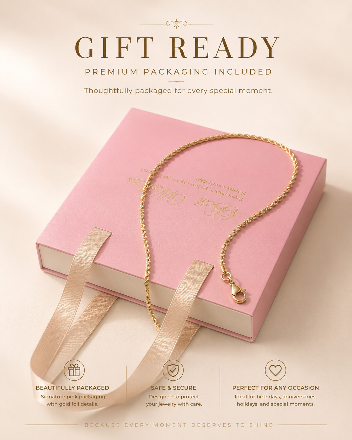 14K Gold Plated Rope Chain Necklace 18-30” 2mm-10mm Unisex Chain