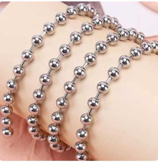USA Stock 4MM Stainless Steel Ball Chain Dog Tag Bead Link Bracelet 8 inch