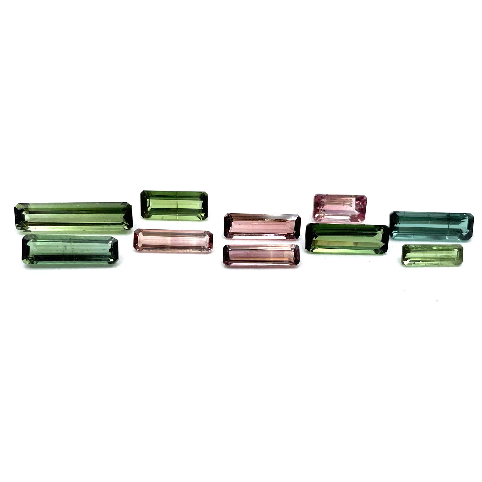Natural Multi Tourmaline Octagon Cut Loose Gemstone Lot 14 Pcs 3*5-4*16 MM 10 CT