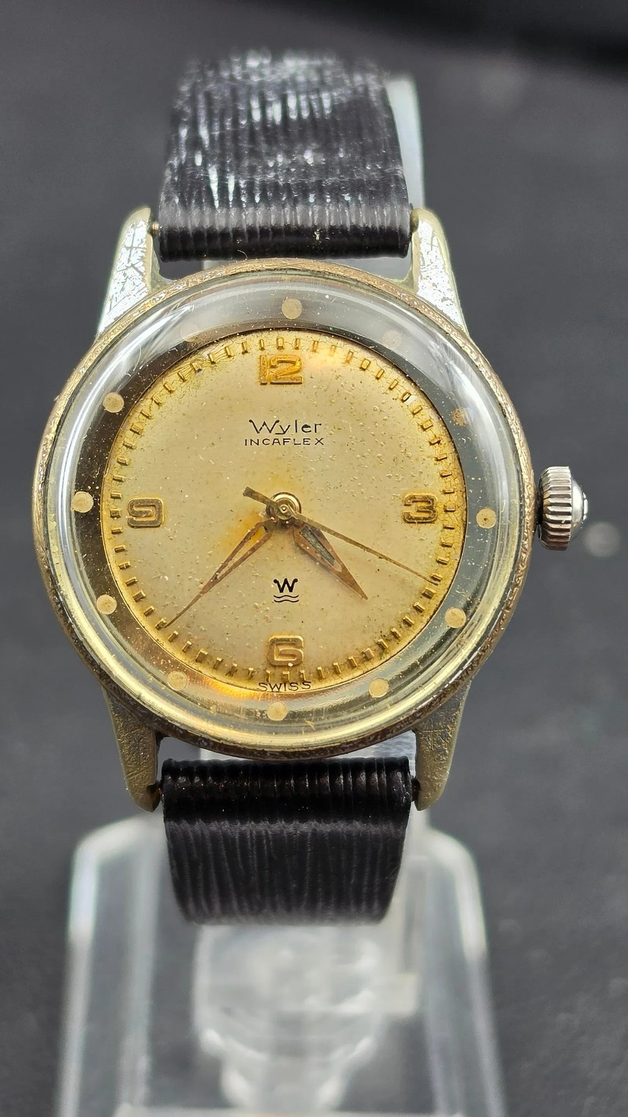 1955 Wyler Incaflex 17J Swiss Manual Wind Watch WM23 Cal 1162 31mm Runs