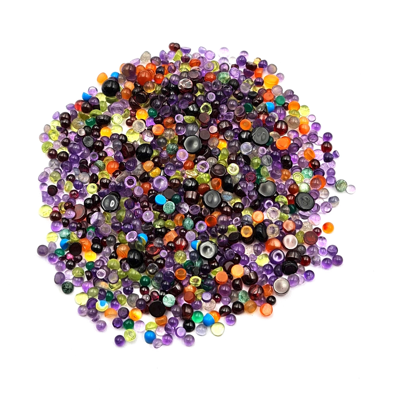 Natural Multi Stone Mix Size Round Cabochon Loose Gemstone Lot 100 Pcs 2-5 MM