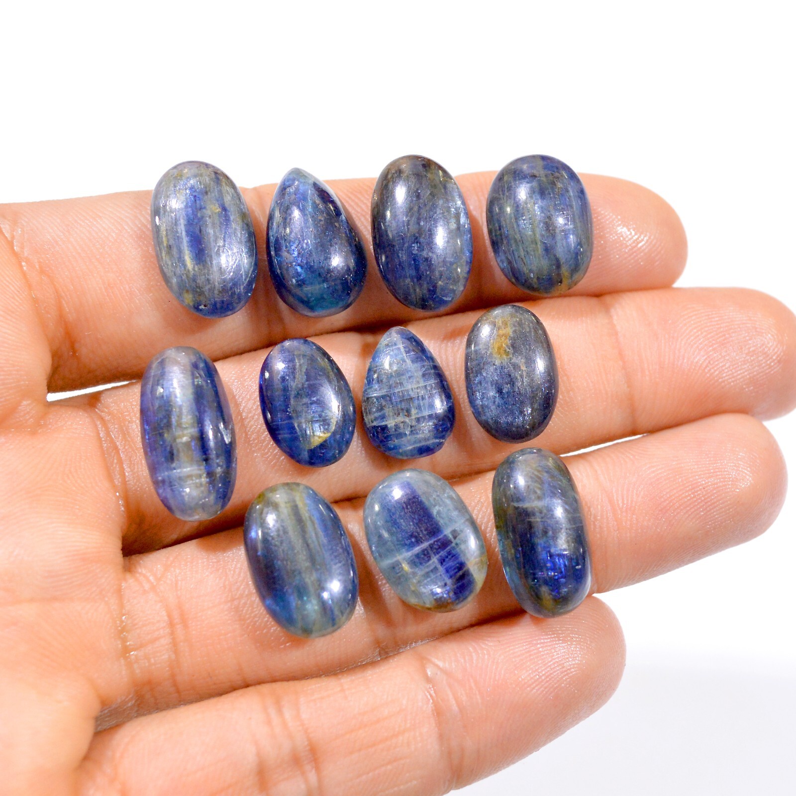 11Pcs 120Cts Natural Blue Kyanite Loose Cabochon Gemstone Lot 14×9-18x9mm #3028