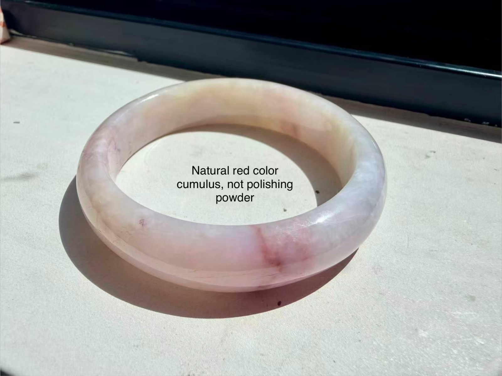 Burma Jadeite Bangle 59m pinky red Type A Burmese Jade Fully Translucent