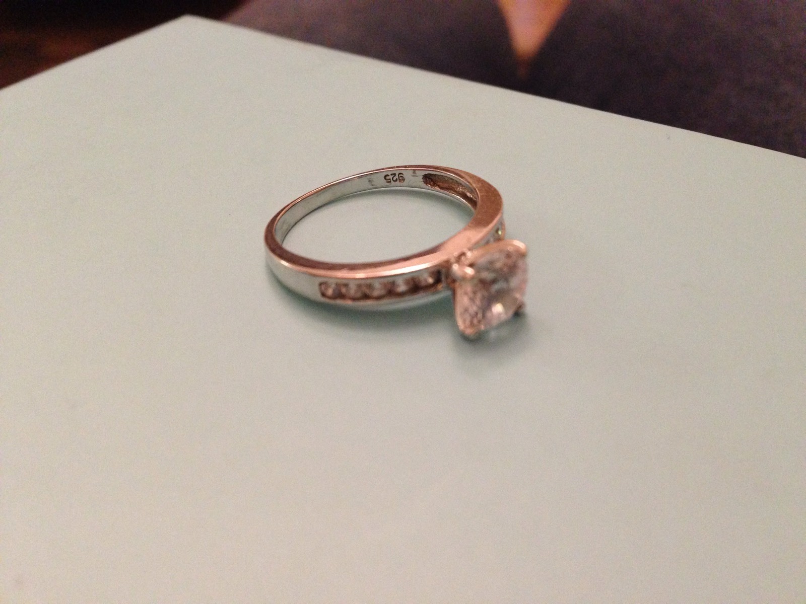 Lovely Solid Sterling Silver And Zicron Solitaire Ring 925 N