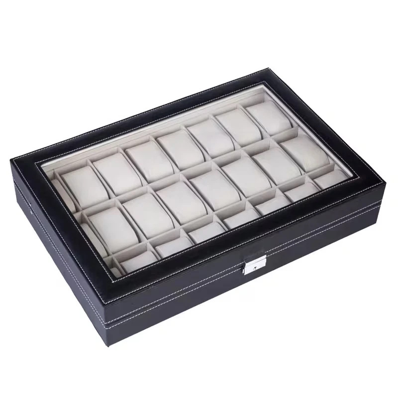 6/10/12/20/24 Slots Watch Box Top Storage Display Case Organizer Gift