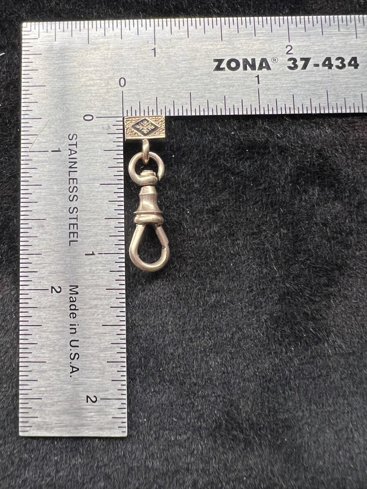 Victorian Antique 14k Yellow Gold Dog Clip Clasp w/Taille d’Epargne finding