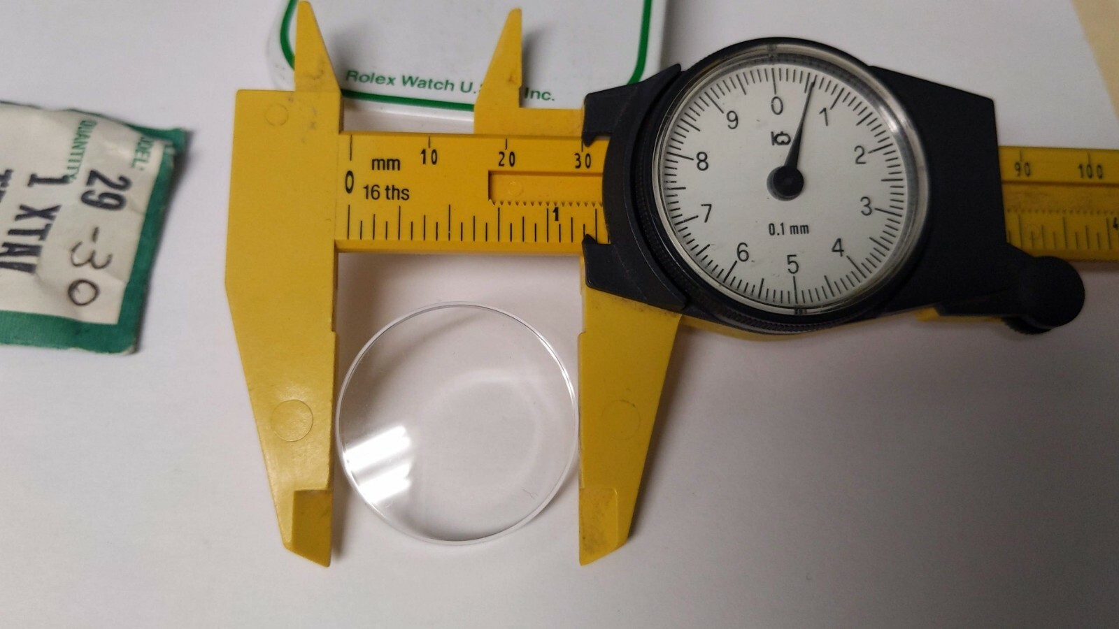 Genuine Rolex 25 29-30 Crystal acrylic 30.06mm open with tags low/no dome TROPIC