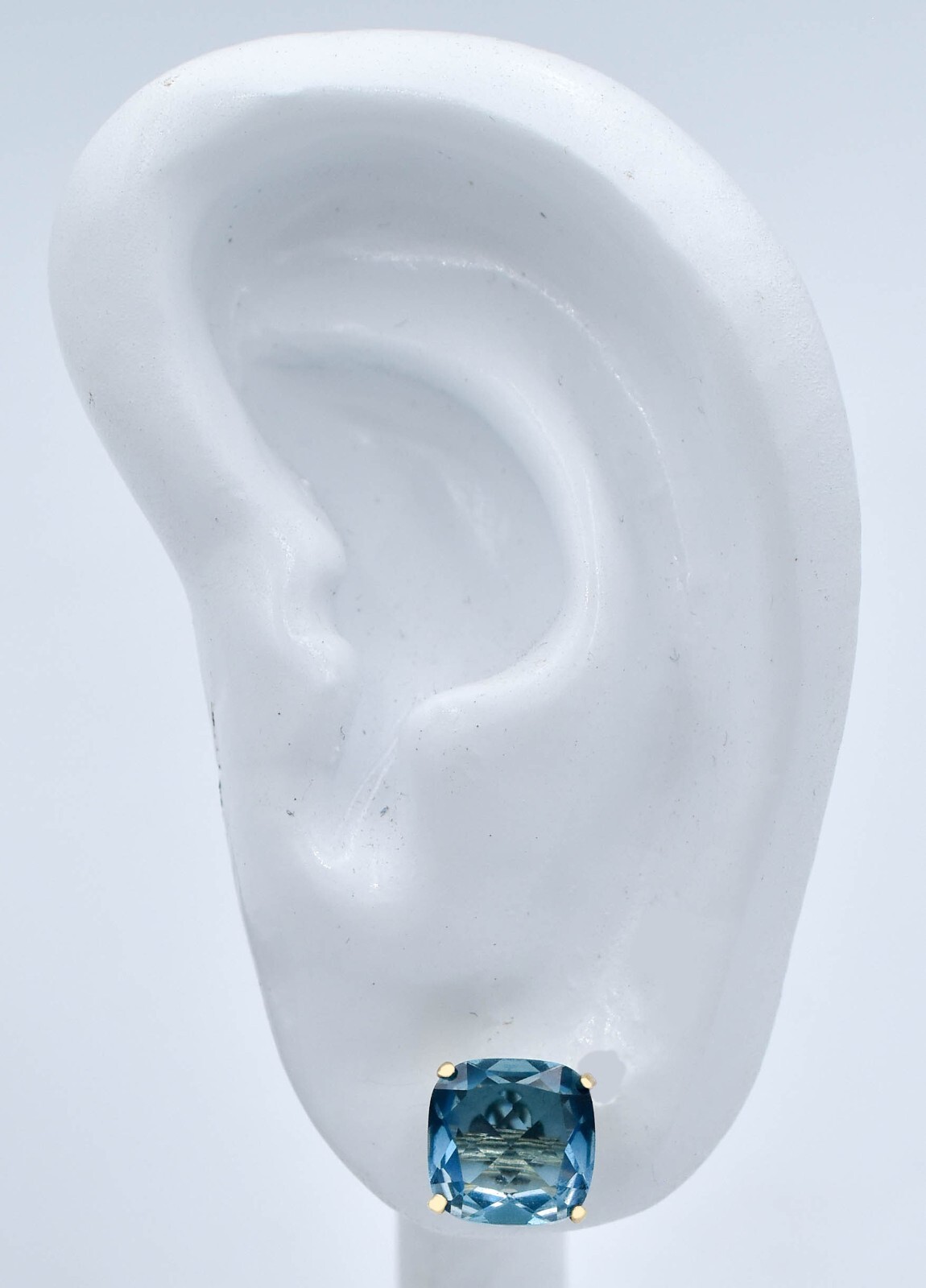 GENUINE 6.68 Ct BLUE ZIRCON EARRINGS 14k GOLD – Free Certificate Appraisal – NWT