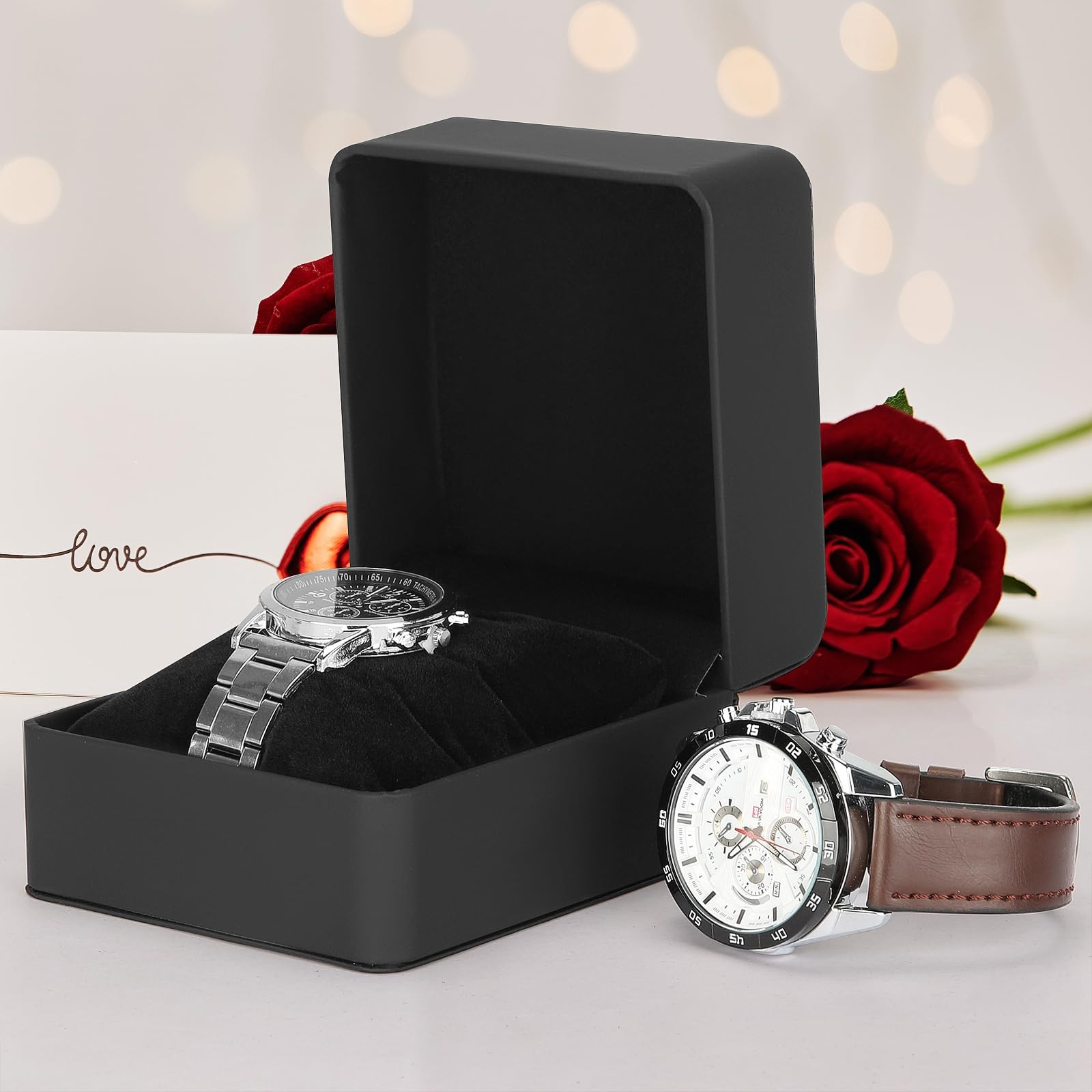 BAOPEND Single Watch 11.2cm x 10.3cm x 7.1cm / 4.4in x 4in x 2.8in, Black