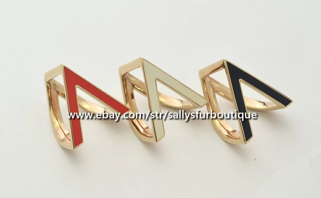 Sallys Quality 100% Brass & Enamel Scarf Ring Chain Buckles Brooch For Scarves