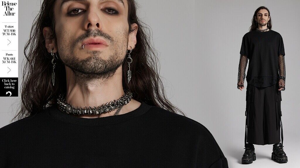 Punk Rave Men Women Silver Metal Apocalypse Punk Gothic Skeleton Neck Ring