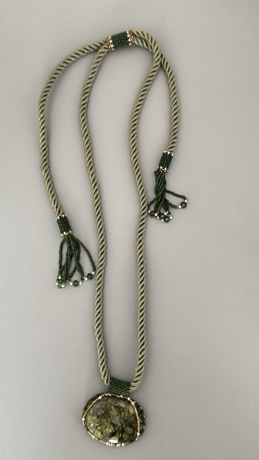 Handmade Natural Stone Bohemian Micro Macrame Beaded Gemstone Necklace