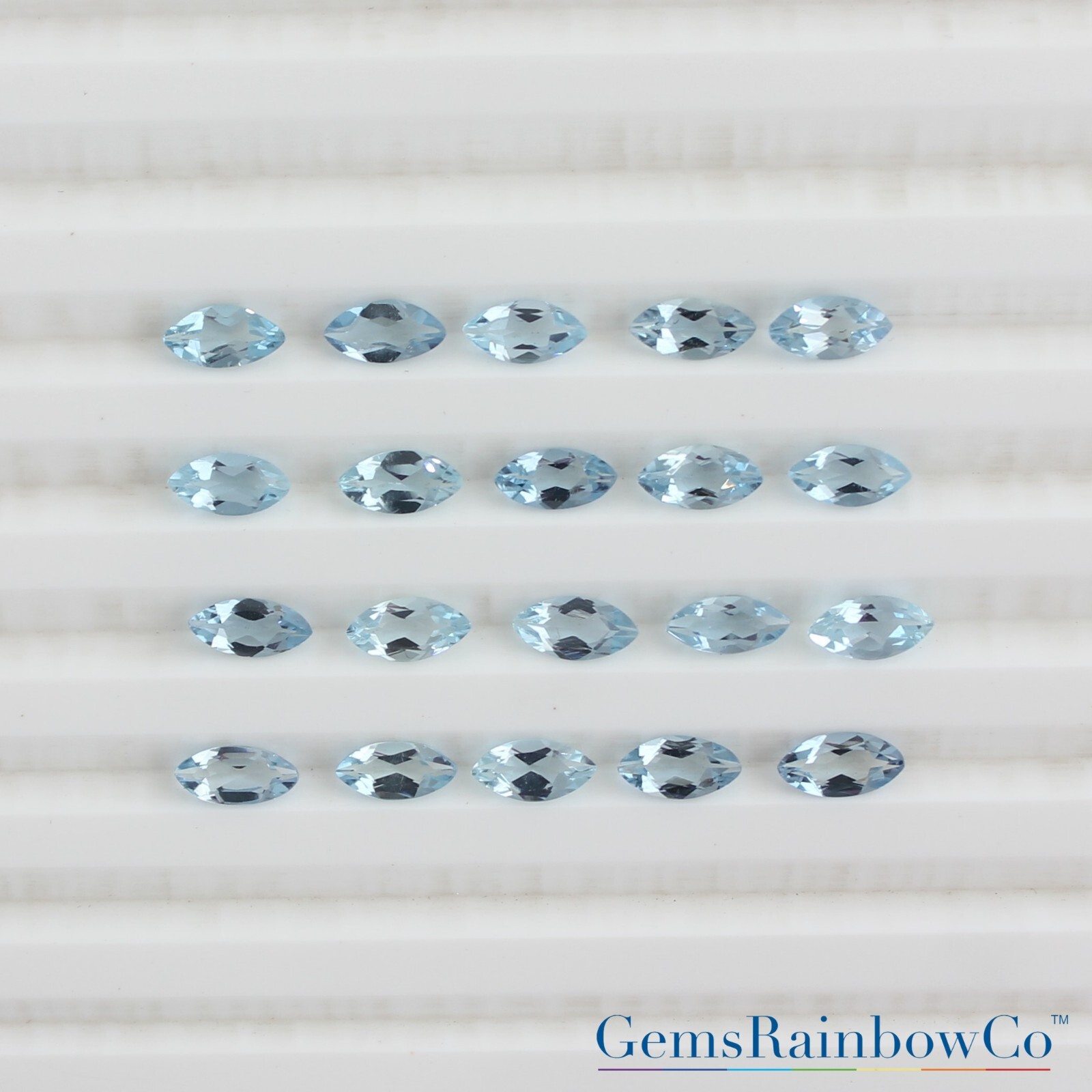Natural Aquamarine Marquise 4x2mm and 6x3mm Faceted Loose Gemstones AAA Quality