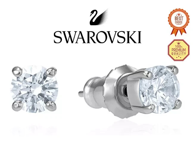 Swarovski 5509937 Stud White Rodium Sparkle Earrings 5509937