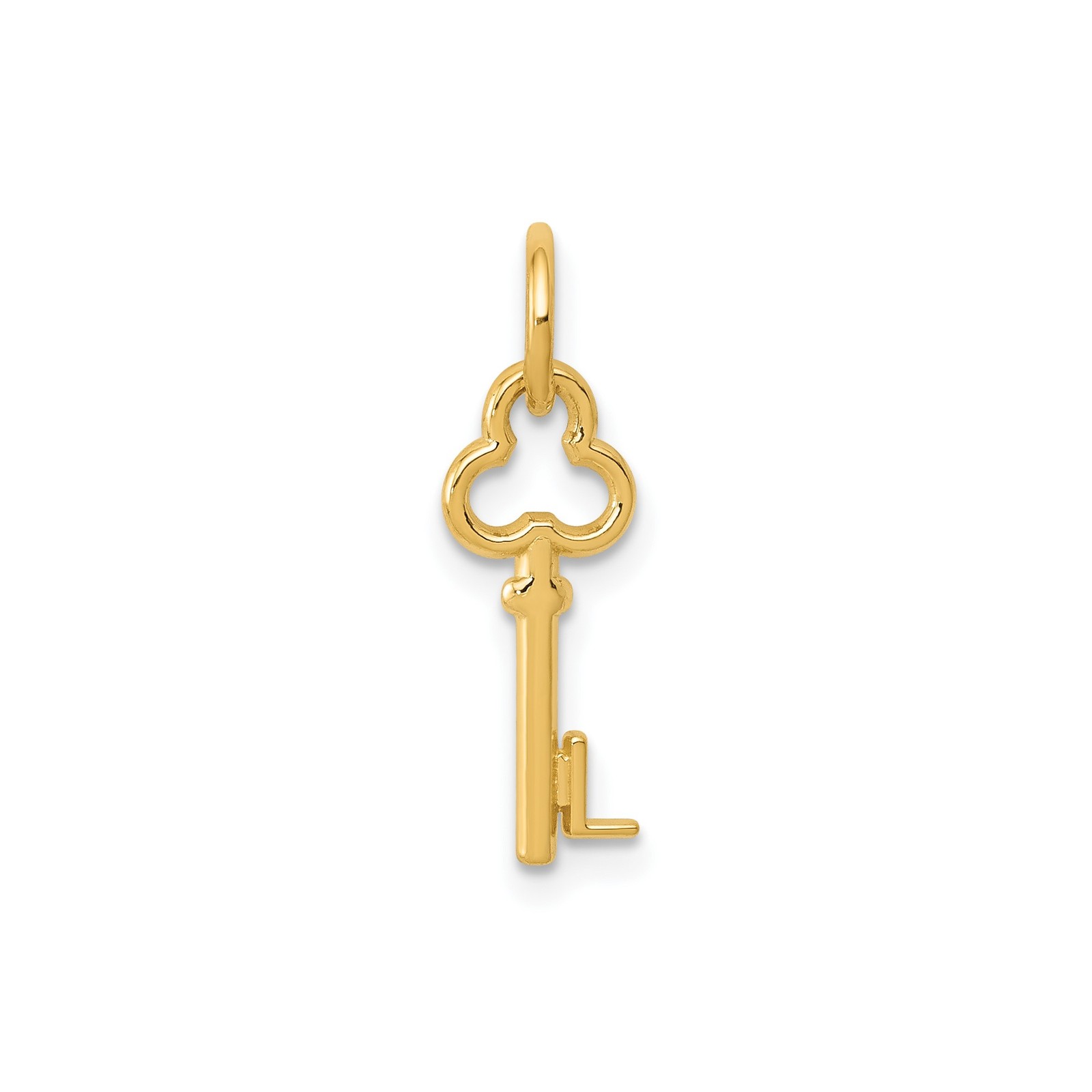 14k Yellow Gold Small Vintage Key Pendant Charm Letter L Personalized 15.53mm