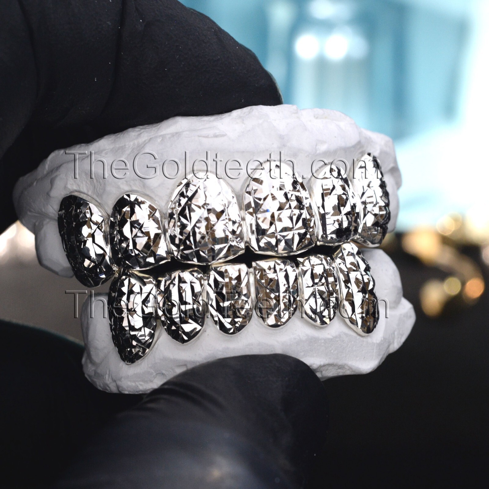 Custom Grillz .925 Sterling Silver Princess Cut Handmade Real Grill Teeth