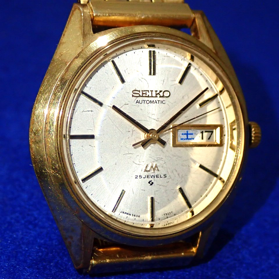 SEIKO Vintage 1973 JDM Load Matic 25J 5606-7010 Day Date KANJI Sunray Dial 37mm