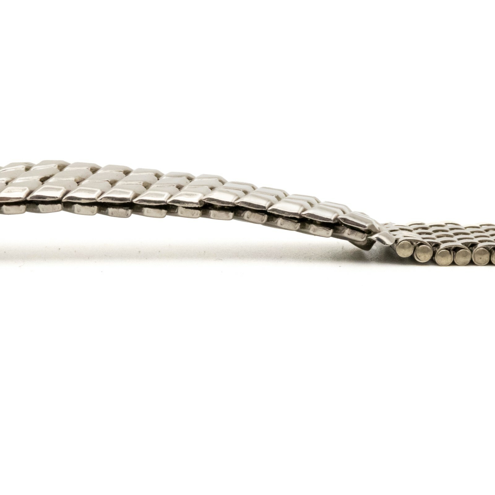 Vintage 15.4 mm stainless steel wristwatch bracelet with center expansion