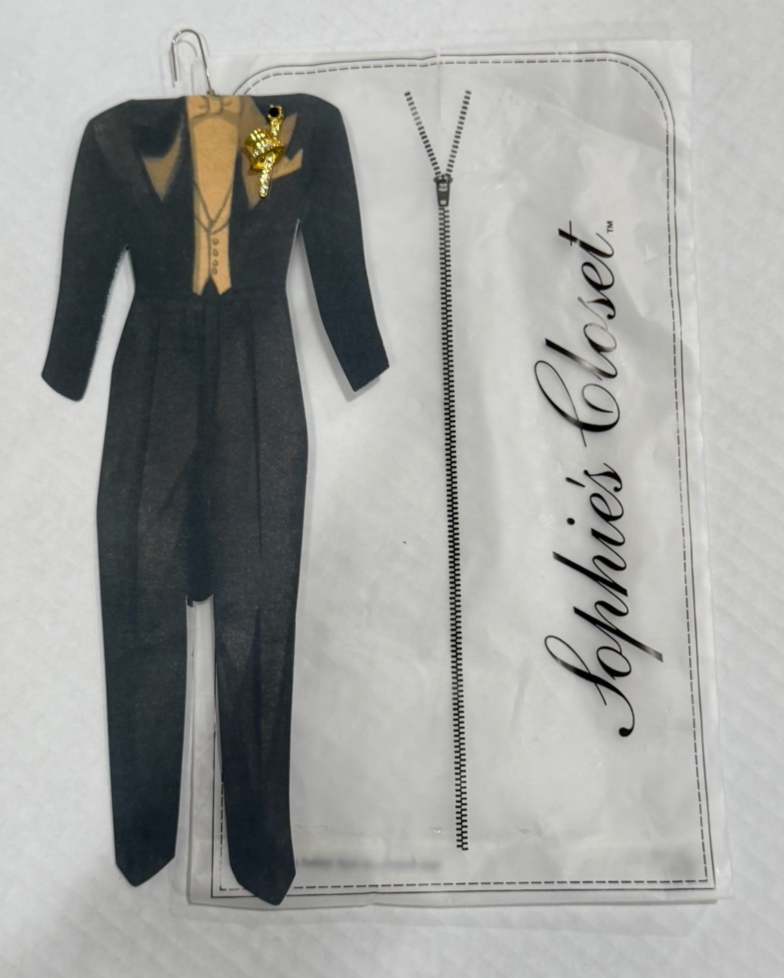 Sophie’s Closet Greeting Card Tuxedo With Gemmed Top Hat And Cane Pin Vintage