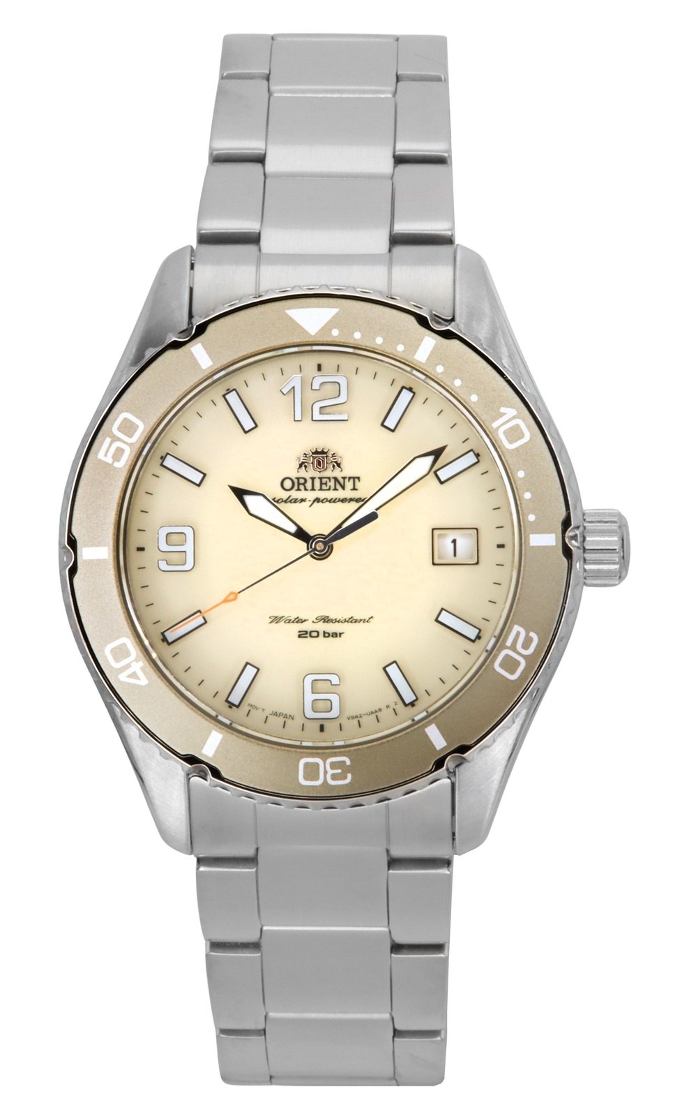 Orient Mako III Ivory Dial Solar Ivory Dial Diver’s 200M Men’s Watch RA-WJ0003S