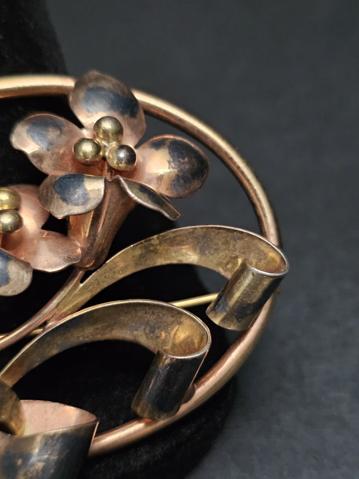 1940s 1/20 12K Gold Filled Silver Floral Brooch Pin A&Z Jewelry