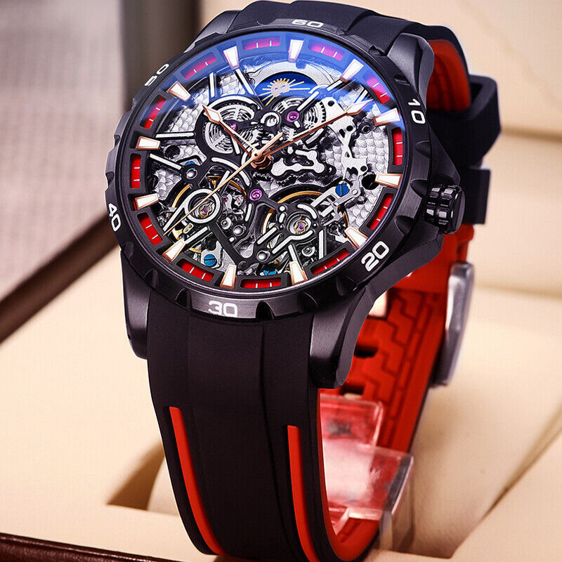 AiLang Men Watch Double Tourbillon Automatic Mechanical Wristwatch