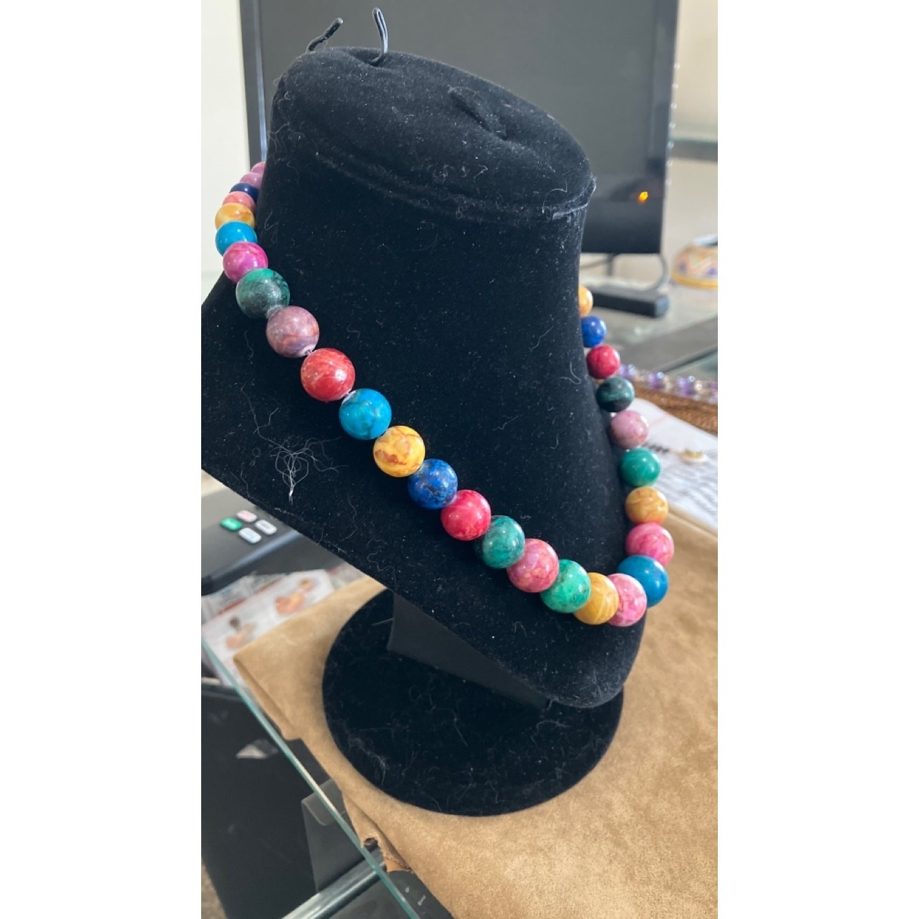 Dyed Howlite Multicolored Beaded Necklace