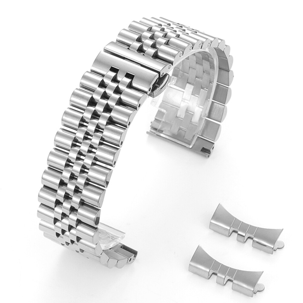 12/13/14/16/17/18/19/20/21/22mm Solid Stainless Steel Watch Band Butterfly Clasp