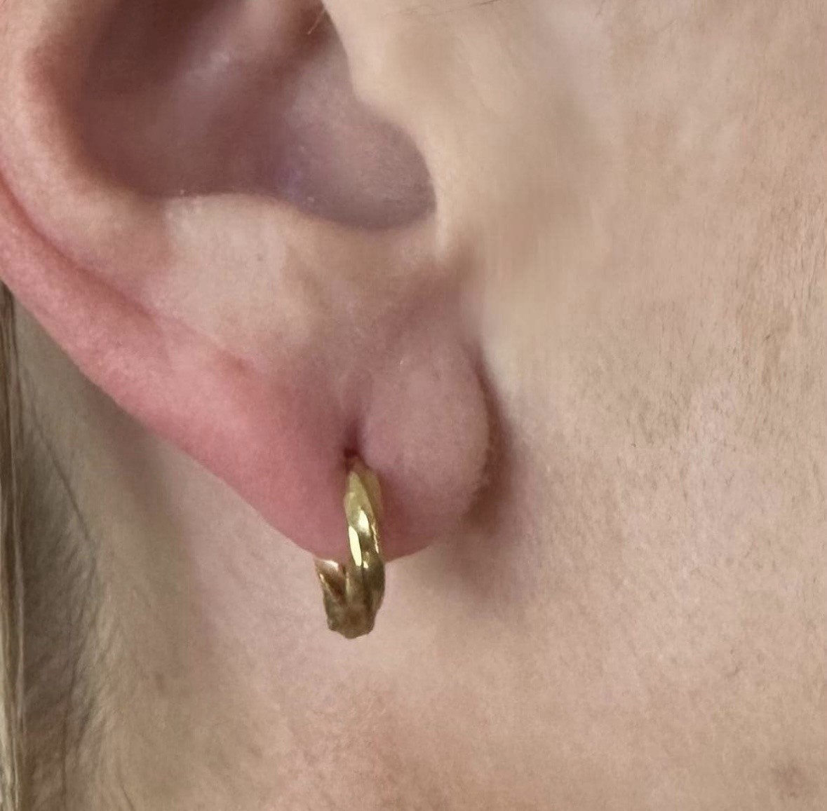 Titanium Braided Huggie Hoop Earrings. Gold, Silver, or Black. (Pair).