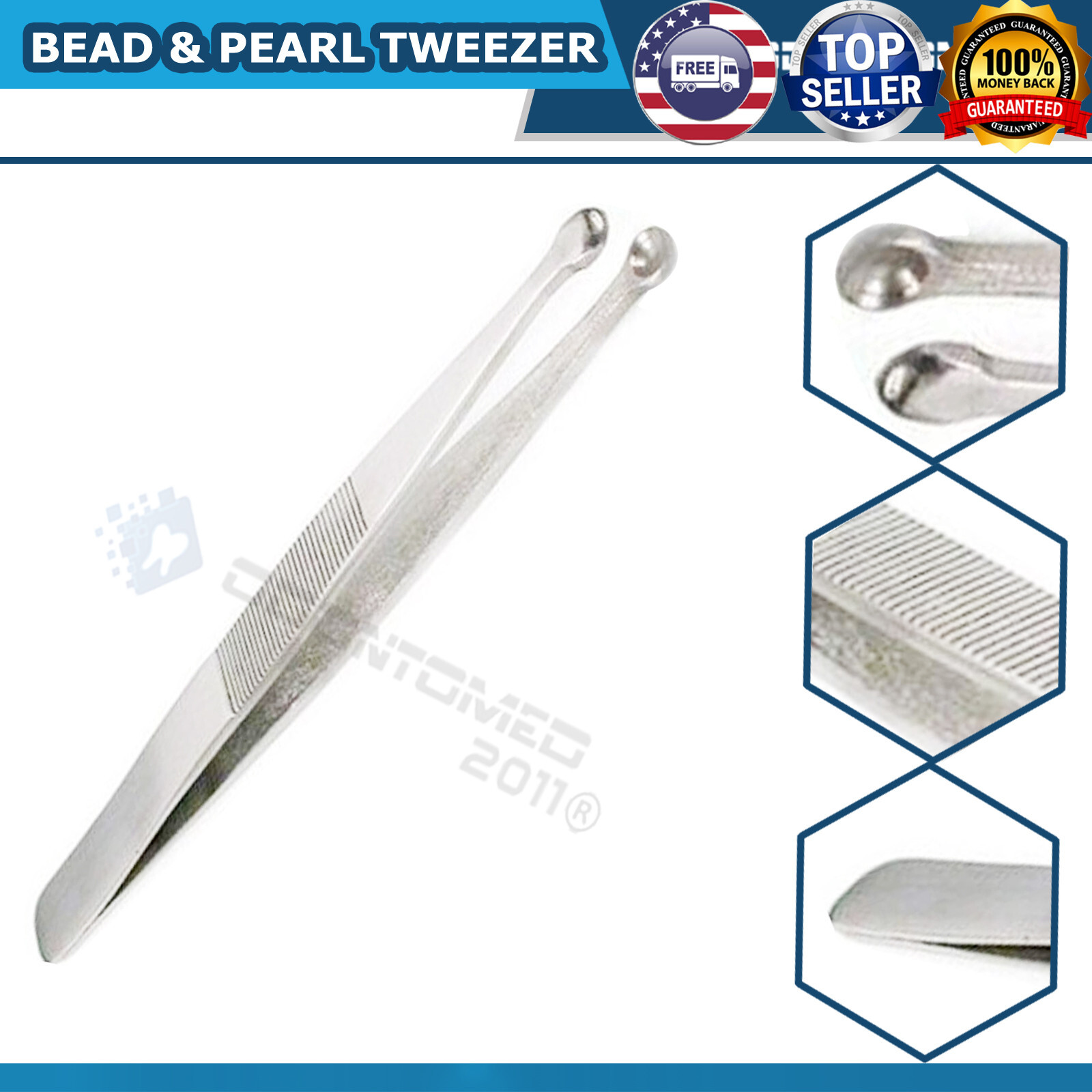 2 PROFESSIONAL JEWELRY BEAD AND PEARL HANDLING TWEEZER / CUP BEADING TWEEZER ODM