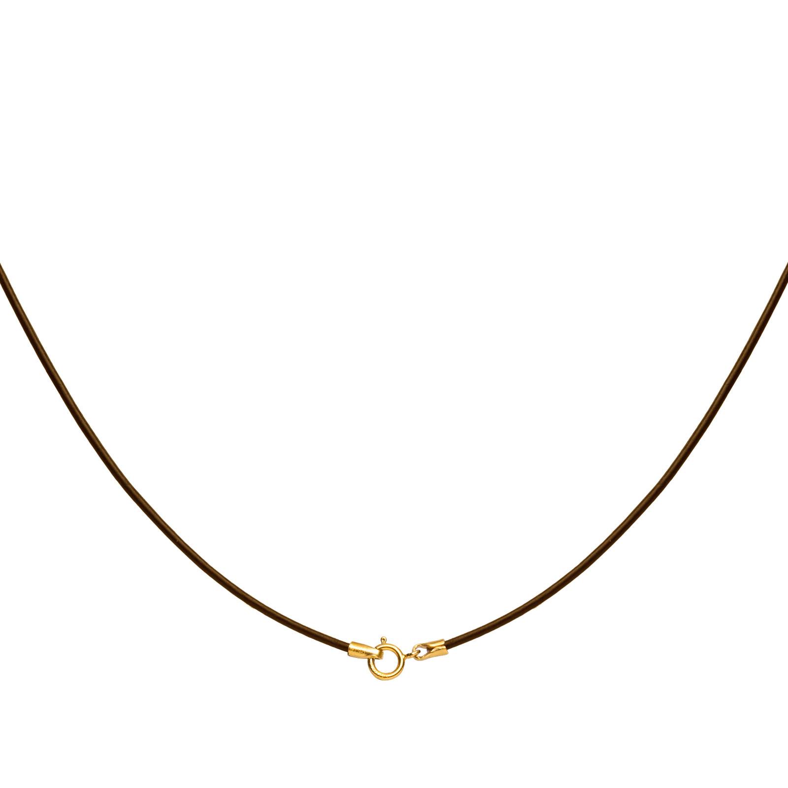 1mm Brown Leather Necklace Choker with Gold Filled Clasp 14″ – 36 inches NYC