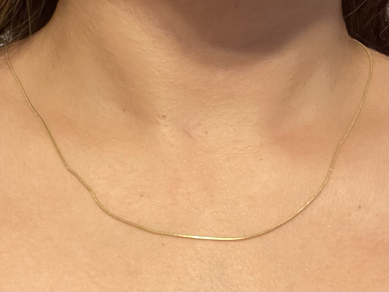 Pure 14kt Gold Snake Chain Necklace Lightweight Made in Italy 3.36g