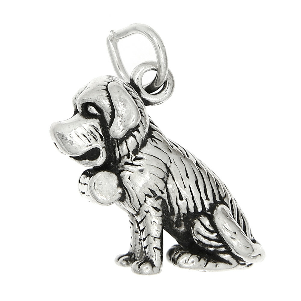 Sterling Silver Saint Bernard St. Bernard Dog Charm or Pendant