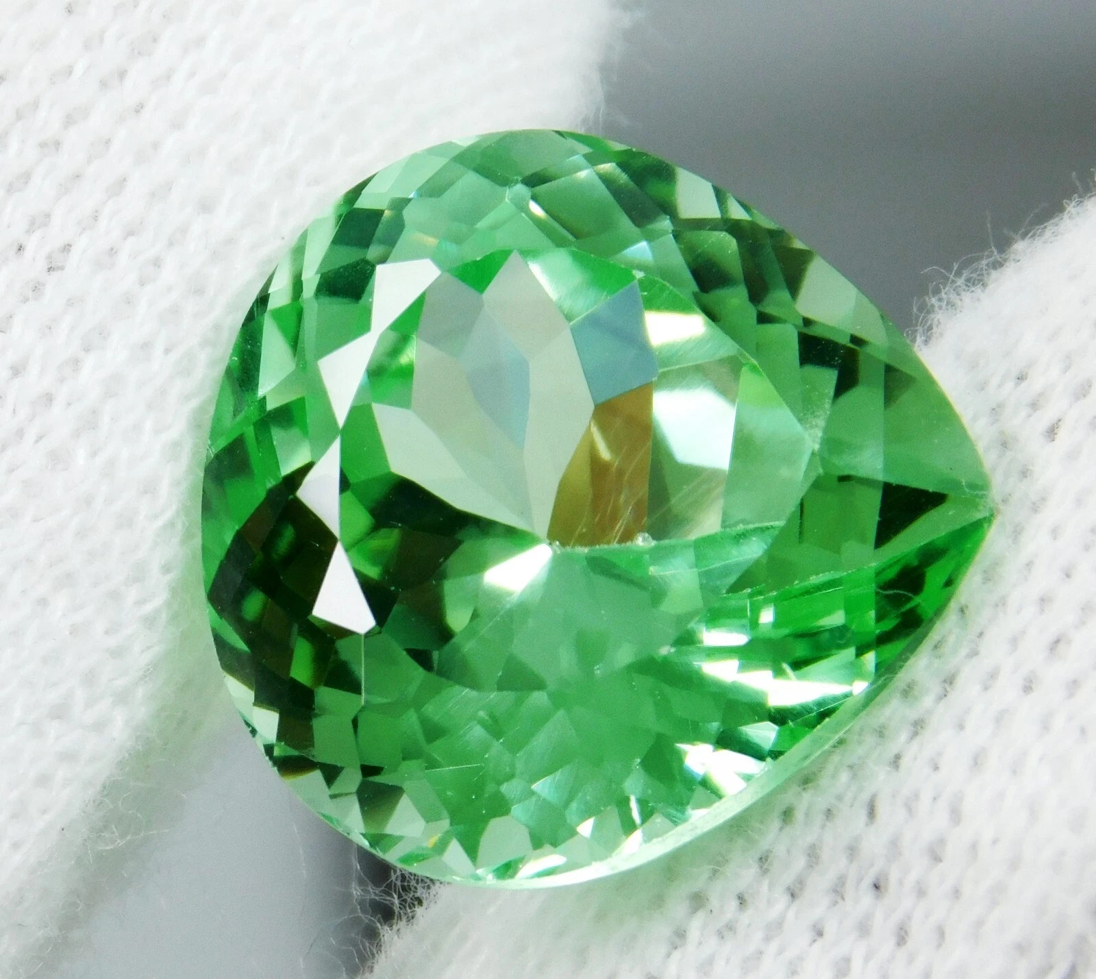Natural Green Demantoid Garnet 27.50 Ct+ Pear Shape Unheated Certified Gemstone