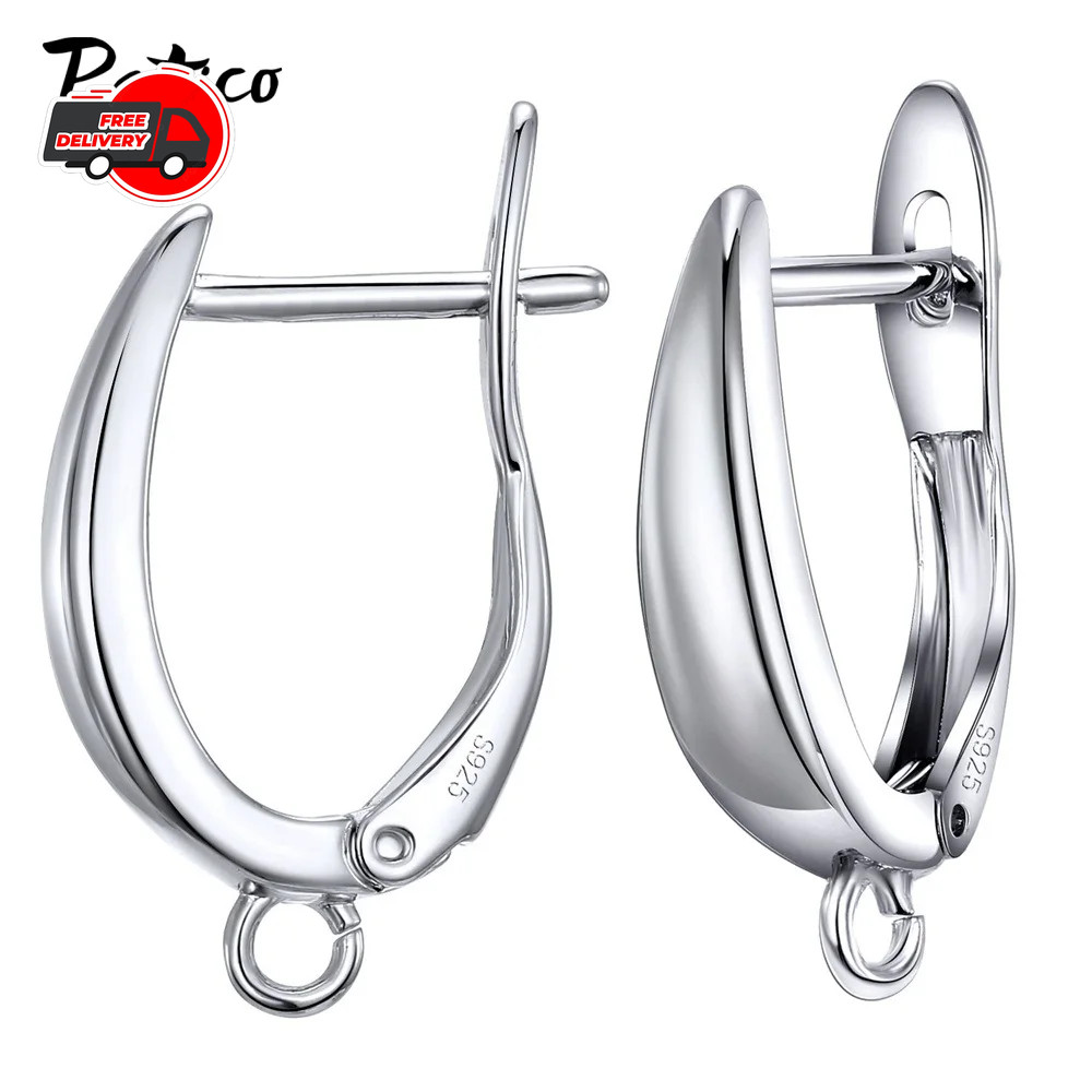 Hook Earrings Clasps Hooks Sterling Silver Earring Womens Jewelry Findings 1pair
