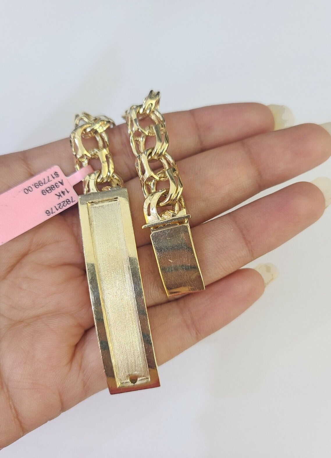 14k Chino ID Bracelet Yellow Gold Size 8.5″ Inches Box Lock Real 14kt