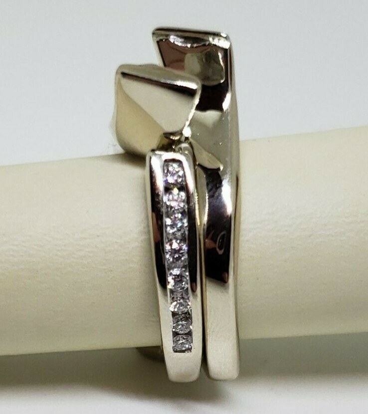14k White Gold Diamond Engagement Setting for 6mm .32 carats 10 Grams Size 5