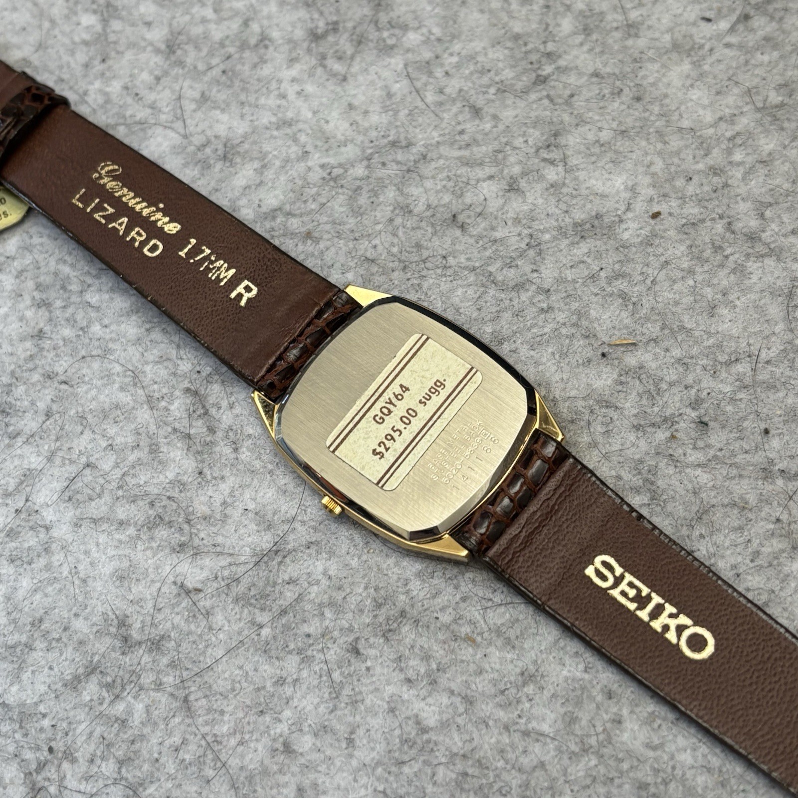NOS Neo Vintage Seiko Lassale Tank Watch Men 28mm Gold Tone 6020-5839 – New Bat