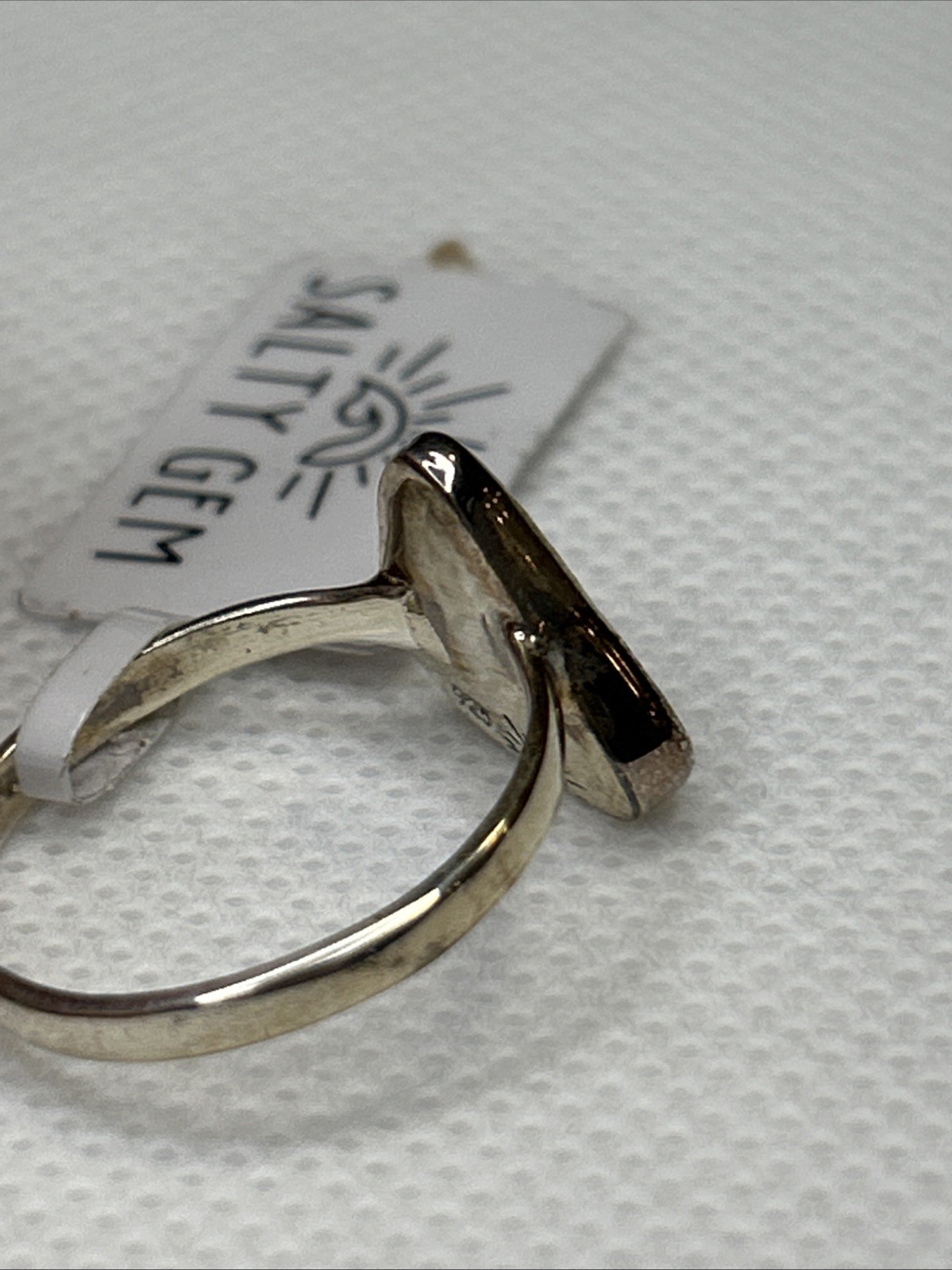 Salty Gem Blue Sea Glass Ring Sz9 Sterling Silver
