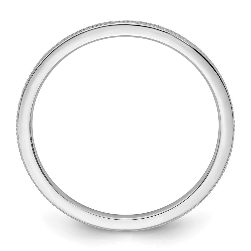 10K White Gold 1.2mm Milgrain Stackable Band Ring Size 7