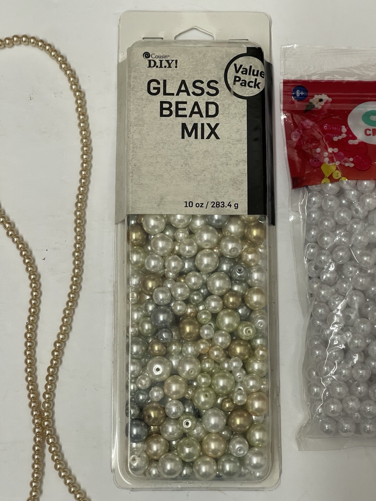 1 & 1/2lb lot of mixed glass beads jewelry findings for craft