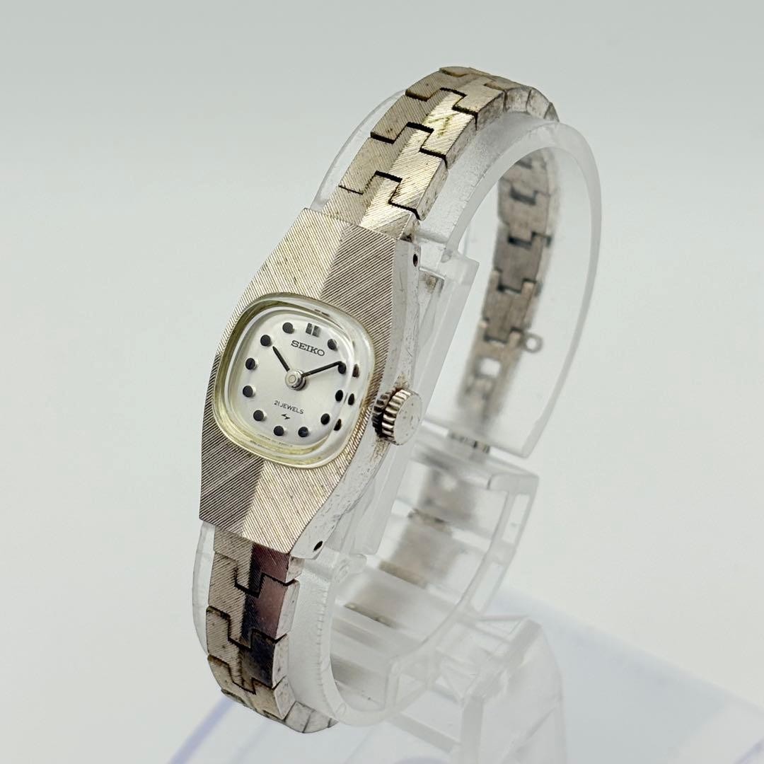 Seiko Ladies Silver Manual Wind Watch 21J Rare Vintage Used