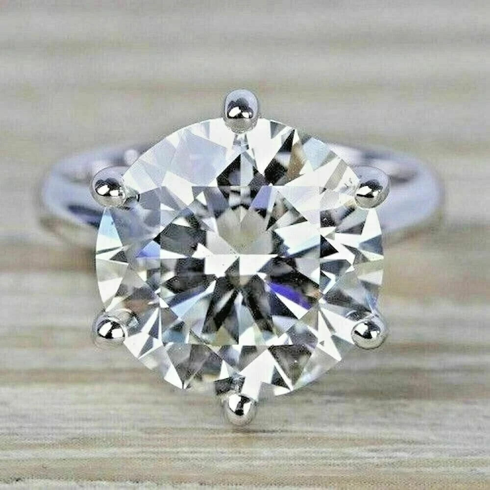 5 Ct Lab Grown Women Round Cut Diamond Ring 14k White Gold IGI Certified VVS E F