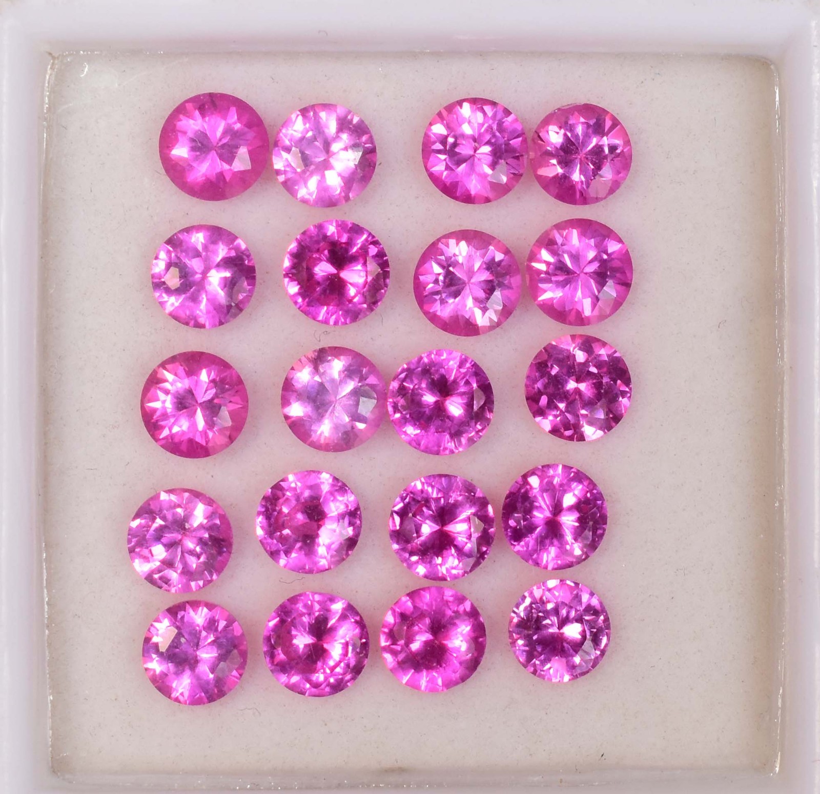 20 Pcs Natural Pink Mogok Ruby 5.00 MM Round Certified Loose Gemstone